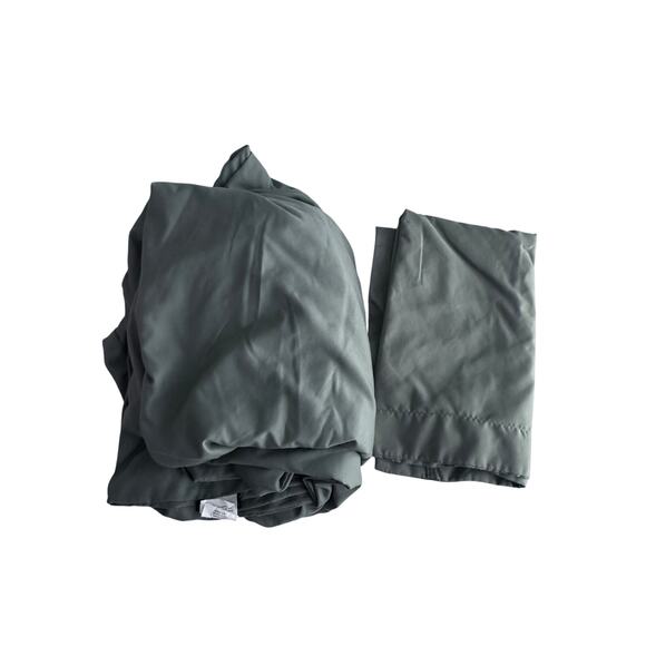 London Fog Green Twin Duvet Cover Set - Soft Microfiber - Picture 2 of 6